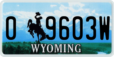 WY license plate 09603W