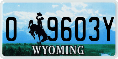 WY license plate 09603Y