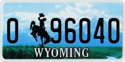 WY license plate 096040