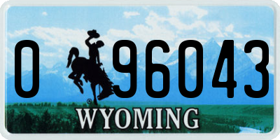 WY license plate 096043