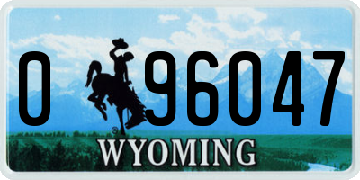 WY license plate 096047