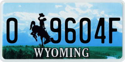 WY license plate 09604F