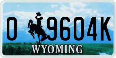 WY license plate 09604K