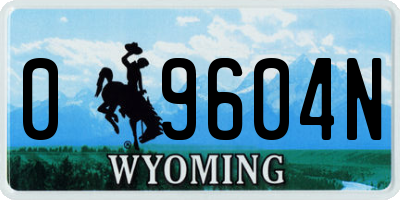 WY license plate 09604N