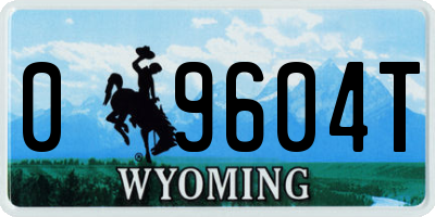 WY license plate 09604T