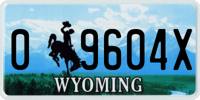 WY license plate 09604X