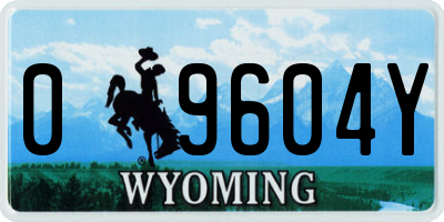 WY license plate 09604Y