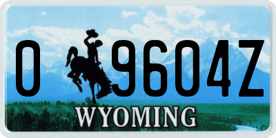 WY license plate 09604Z