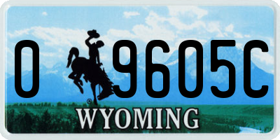 WY license plate 09605C