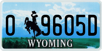 WY license plate 09605D