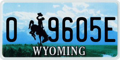 WY license plate 09605E