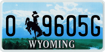 WY license plate 09605G