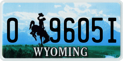 WY license plate 09605I