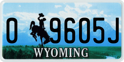 WY license plate 09605J