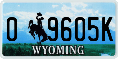 WY license plate 09605K