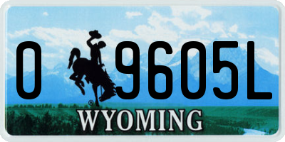 WY license plate 09605L