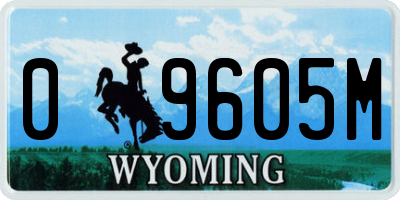 WY license plate 09605M