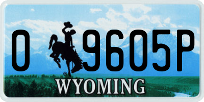 WY license plate 09605P