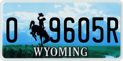 WY license plate 09605R