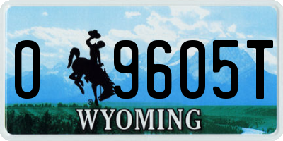 WY license plate 09605T