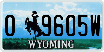WY license plate 09605W
