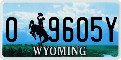 WY license plate 09605Y