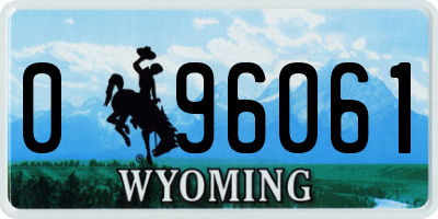 WY license plate 096061