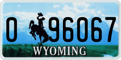 WY license plate 096067