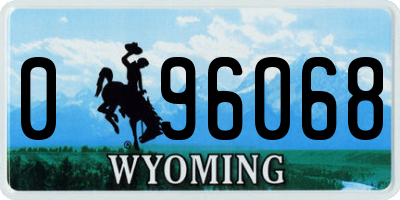 WY license plate 096068