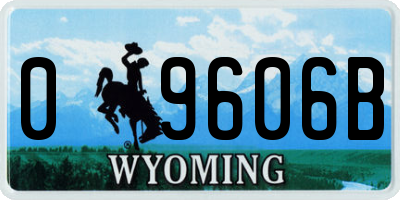 WY license plate 09606B