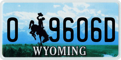 WY license plate 09606D