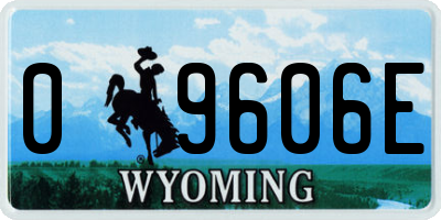 WY license plate 09606E