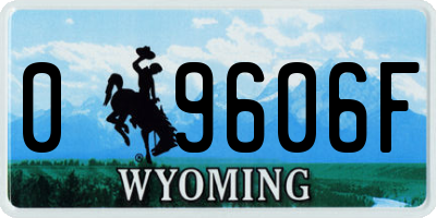 WY license plate 09606F