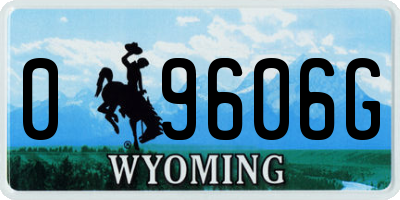 WY license plate 09606G