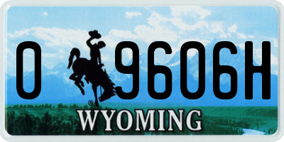 WY license plate 09606H
