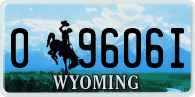 WY license plate 09606I