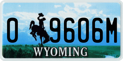 WY license plate 09606M