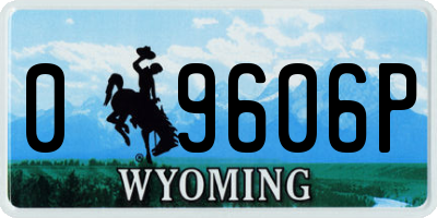 WY license plate 09606P
