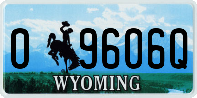 WY license plate 09606Q