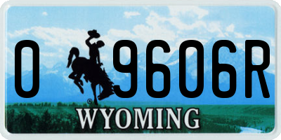 WY license plate 09606R