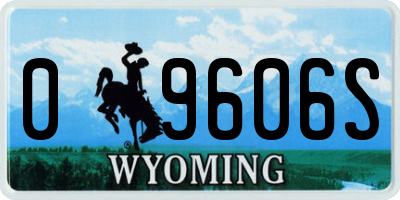 WY license plate 09606S