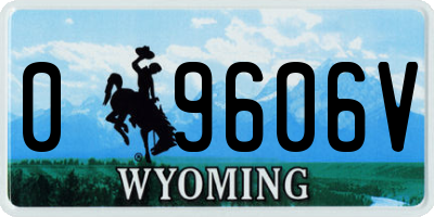 WY license plate 09606V