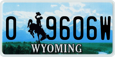 WY license plate 09606W