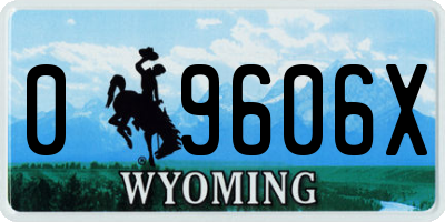 WY license plate 09606X