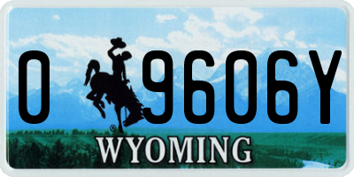 WY license plate 09606Y
