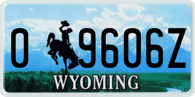 WY license plate 09606Z