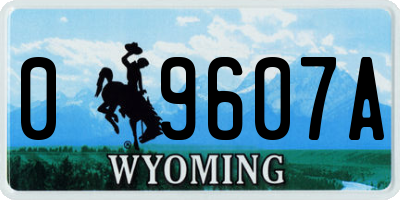 WY license plate 09607A