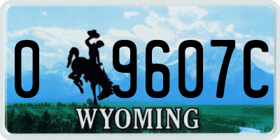 WY license plate 09607C