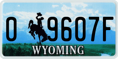 WY license plate 09607F
