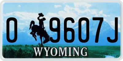 WY license plate 09607J